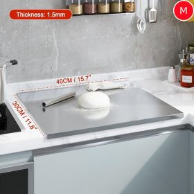 Stainless Steel Cutting Board with Lip for Kitchen Chopping Boards for Countertop Large Metal Cutting Board over Sink Suitable for Meat Fruits Ve (size: 30CM*40CM)